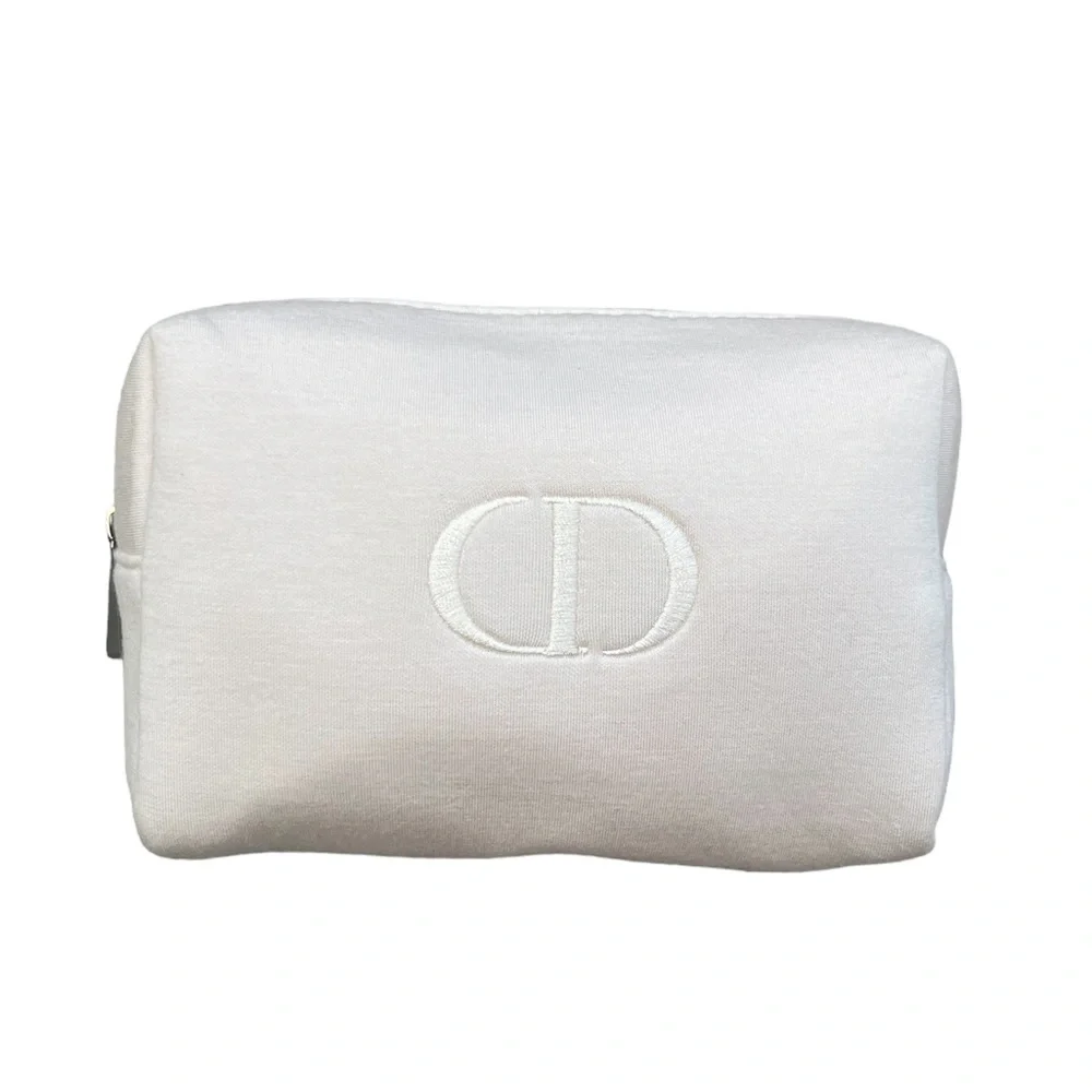 Dior Cosmetic Bag Christian Dior Logo CD Light Pink Small Travel Storage Pouch - Picture 1 of 9